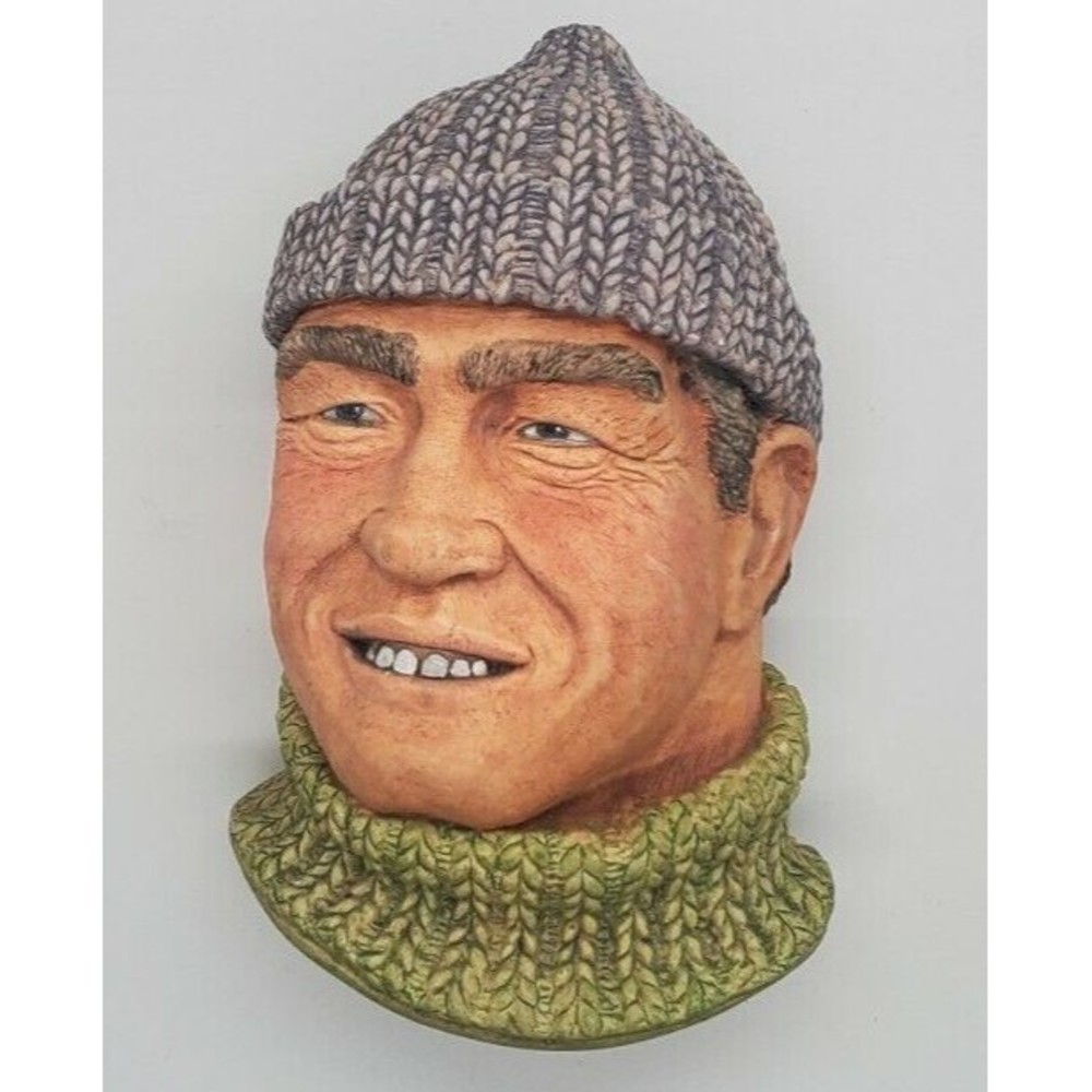 Chalkware Fisherman Head Wall Hanging by Alice Brindley: The Seaman 1997